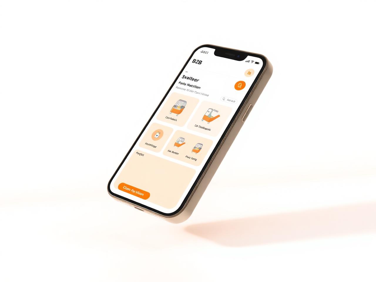 Aplicativo B2B E-Commerce da Lúnet em um smartphone